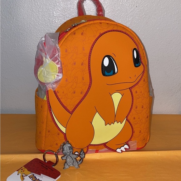 Exclusive Loungefly Pokemon Charmander Mini Backpack & Keychain - Picture 7 of 12